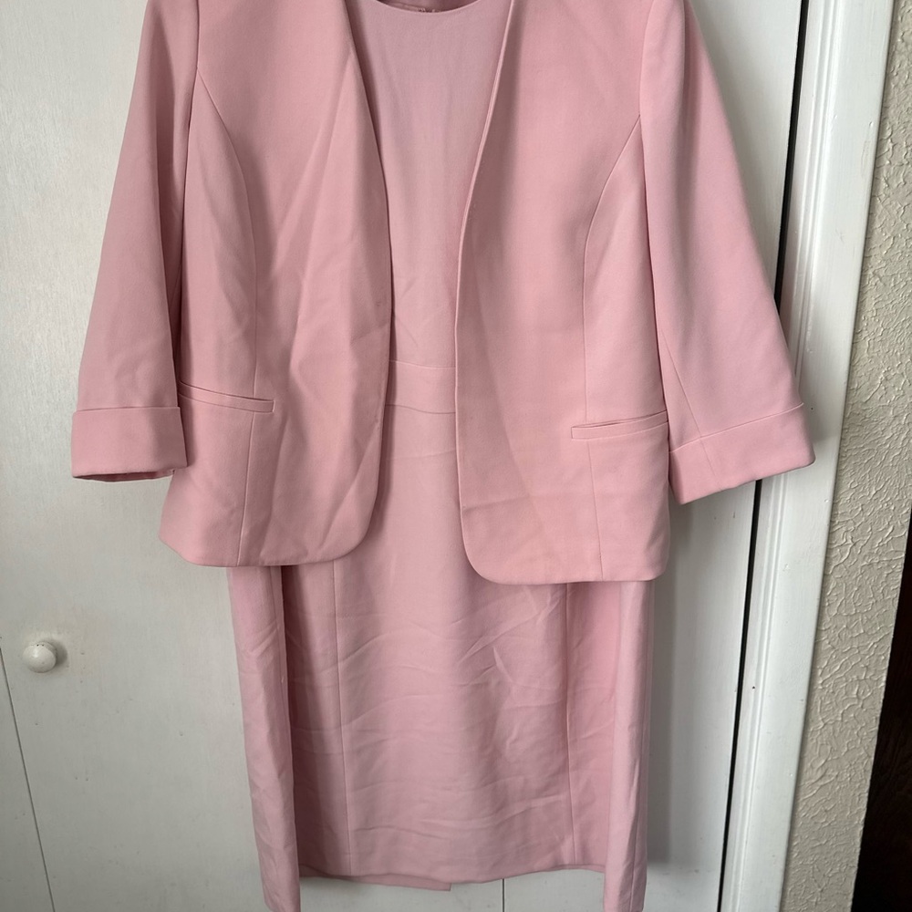 Kasper Blush Pink Blazer and Dress Ensemble